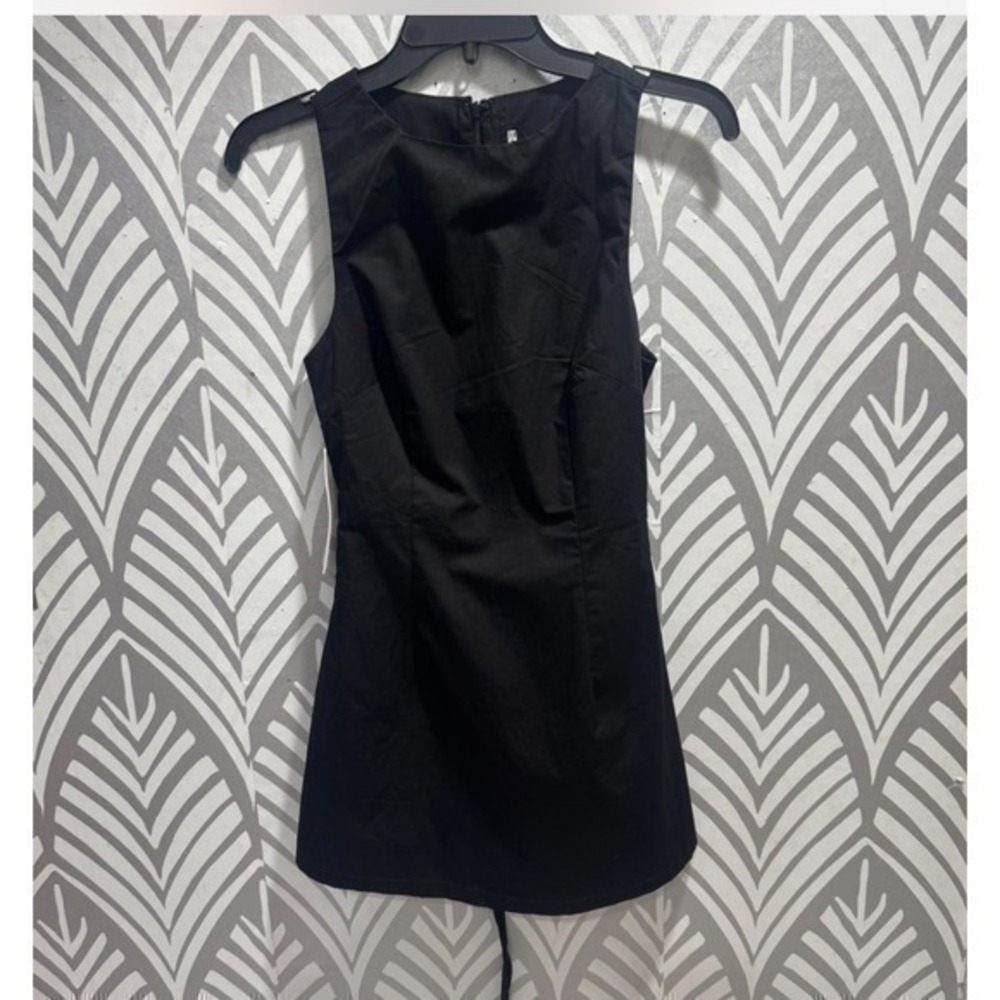 Princess Polly Black Yumiko Sleeveless High Neck Romper Dress Skort Mini US 12 - Picture 3 of 7